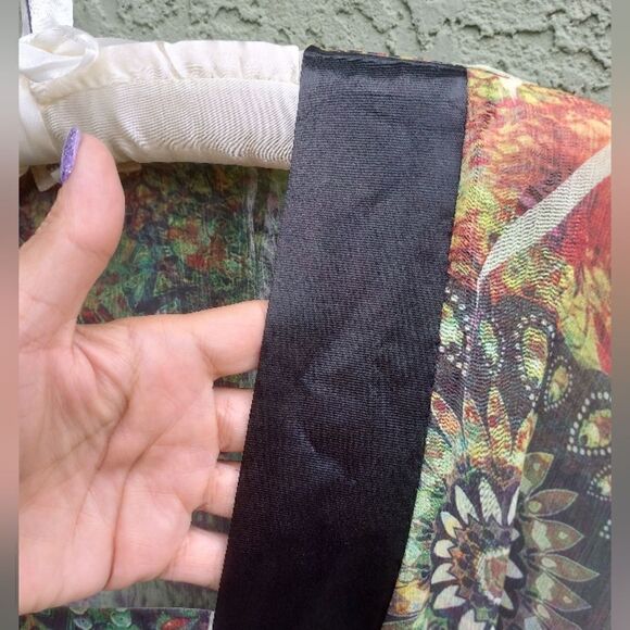 NWT ONE WORLD Bahia Green Boho Mandala Multicolor Shirt Wrap Around Belt Small - Picture 7 of 13